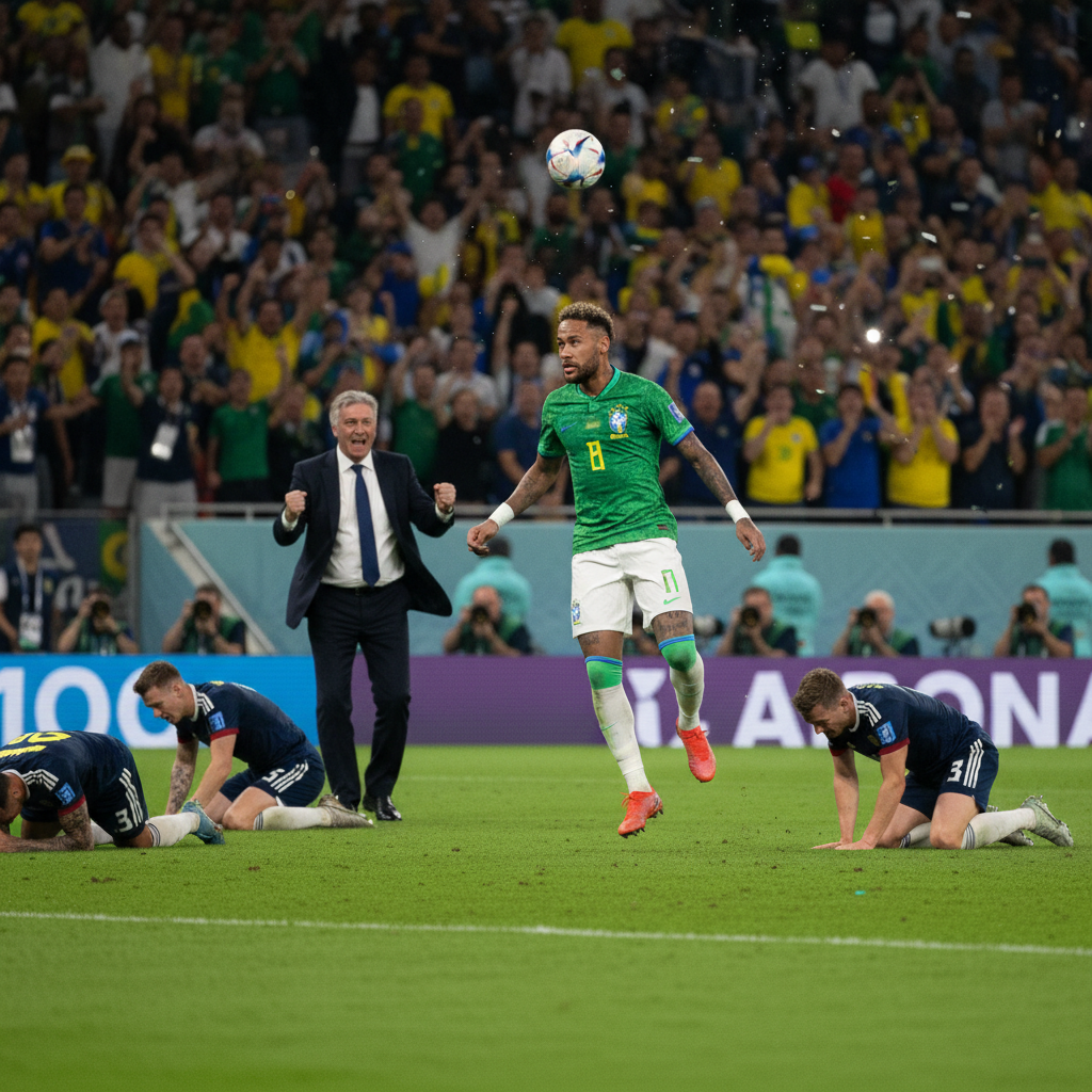 Brasil vence Escócia com Neymar e Ancelotti na Copa 2026